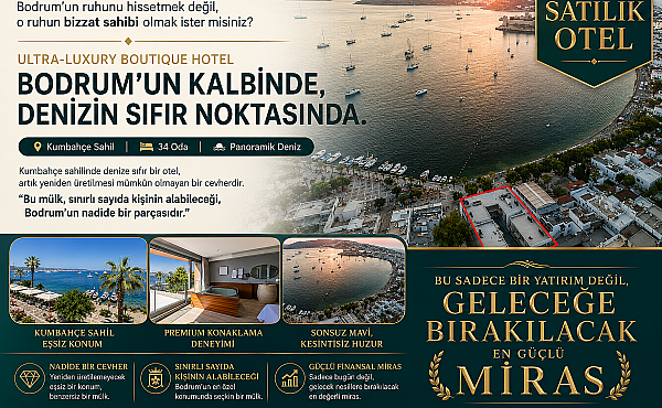 BODRUM KUMBAHÇE SAHİLDE MÜKEMMEL KONUMUYLA SATILIK BUTİK OTEL 